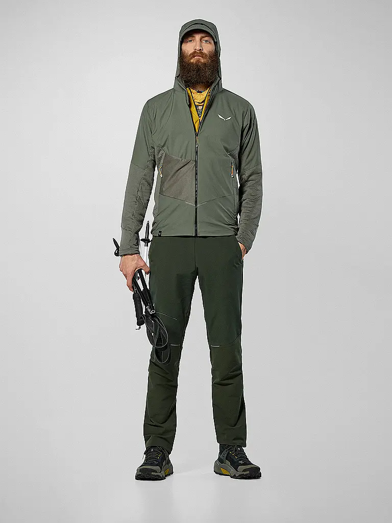 SALEWA | Giacca in pile da uomo Pedroc PL Wind con cappuccio | Oliva