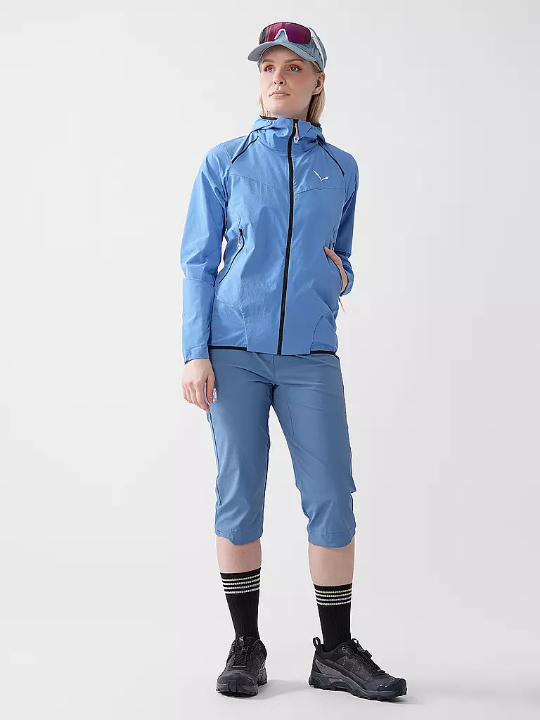 SALEWA | Giacca softshell da donna Pedroc DST Light con cappuccio | Blu chiaro