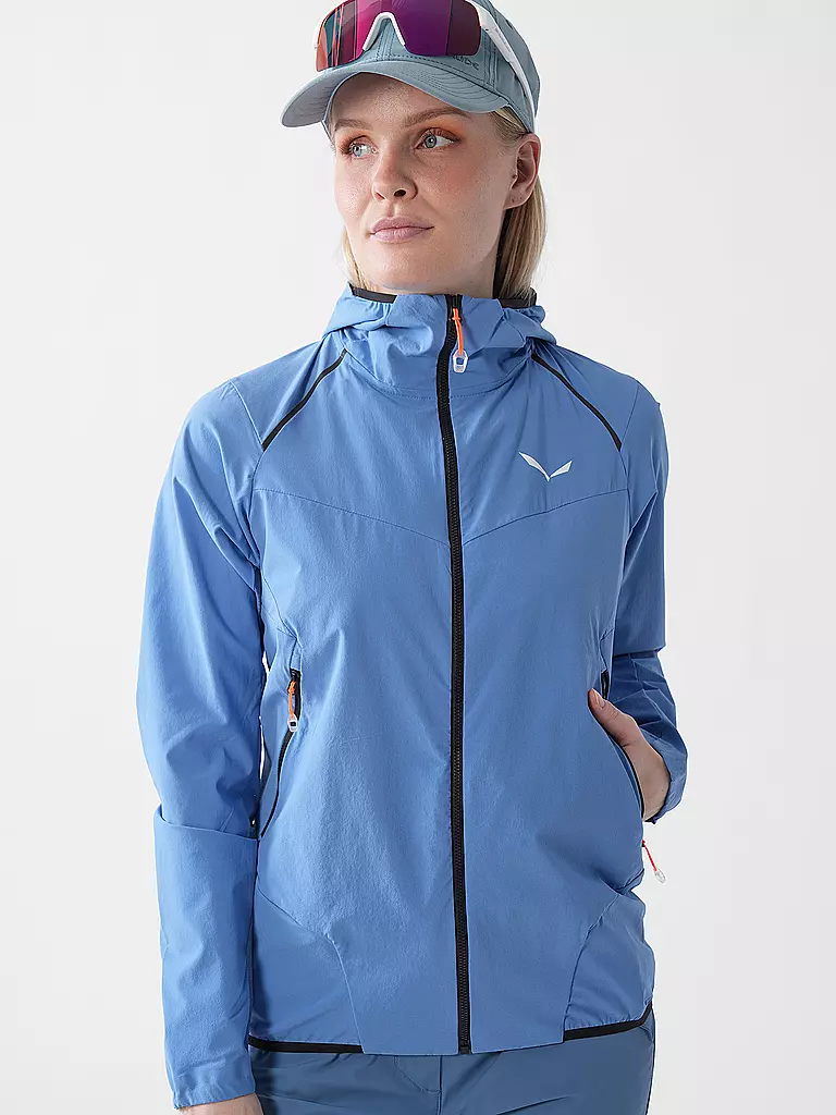 SALEWA | Giacca softshell da donna Pedroc DST Light con cappuccio | Blu chiaro