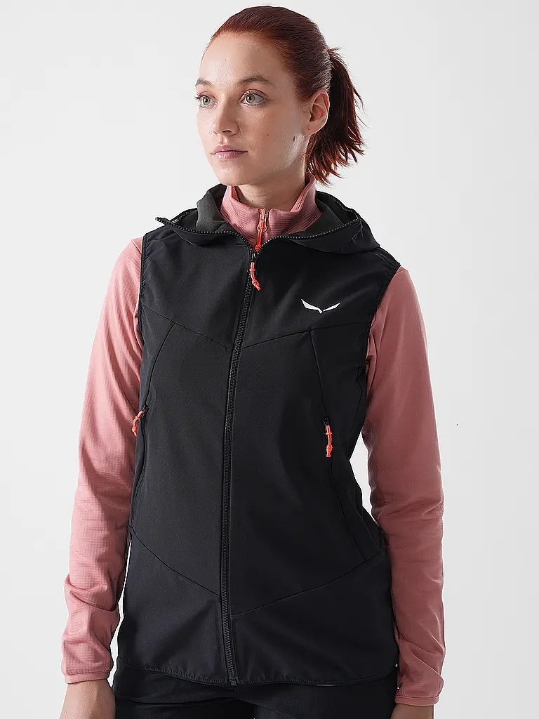 SALEWA | Gilet da donna da scialpinismo Sella Durastretch con cappuccio | Nero