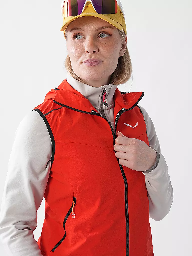 SALEWA | Gilet outdoor da donna Pedroc Durastretch Light con cappuccio | Rosso