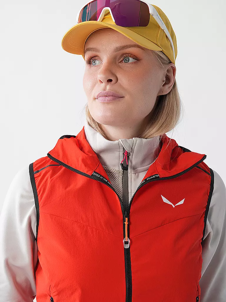 SALEWA | Gilet outdoor da donna Pedroc Durastretch Light con cappuccio | Rosso