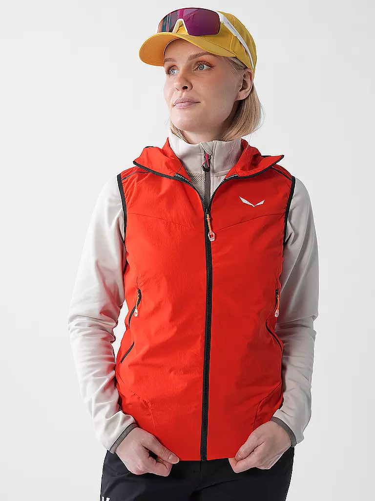 SALEWA | Gilet outdoor da donna Pedroc Durastretch Light con cappuccio | Rosso