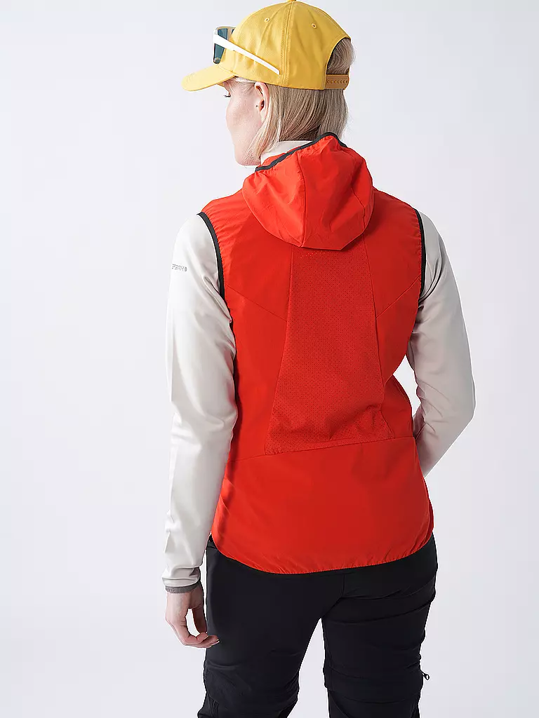 SALEWA | Gilet outdoor da donna Pedroc Durastretch Light con cappuccio | Rosso