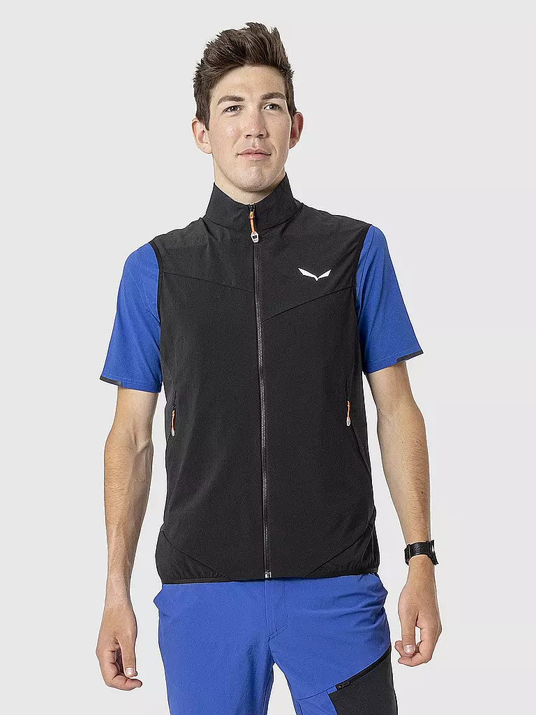 SALEWA | Gilet outdoor da uomo Pedroc Durastretch Light con cappuccio | Nero