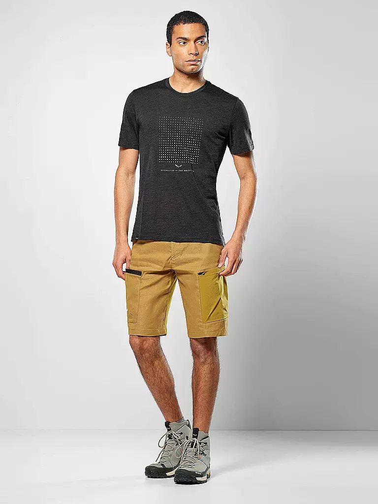 SALEWA | Maglietta funzionale da uomo Eagle Dotted Merino | Nero