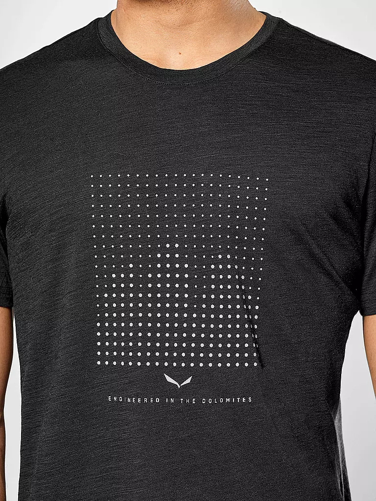 SALEWA | Maglietta funzionale da uomo Eagle Dotted Merino | Nero