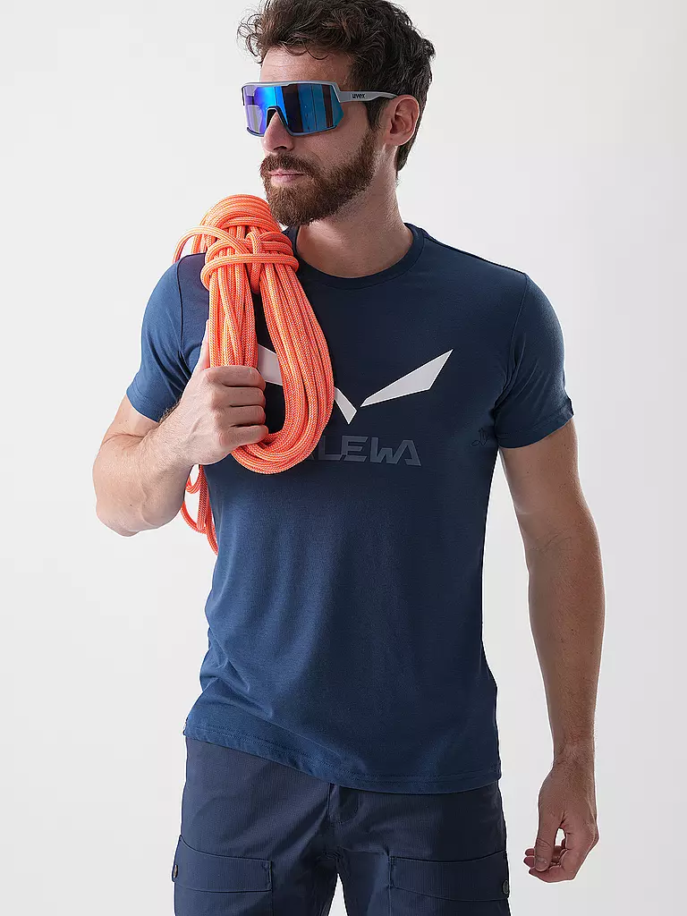 SALEWA | Maglietta funzionale da uomo Solidlogo Dri-Release® | Blu scuro