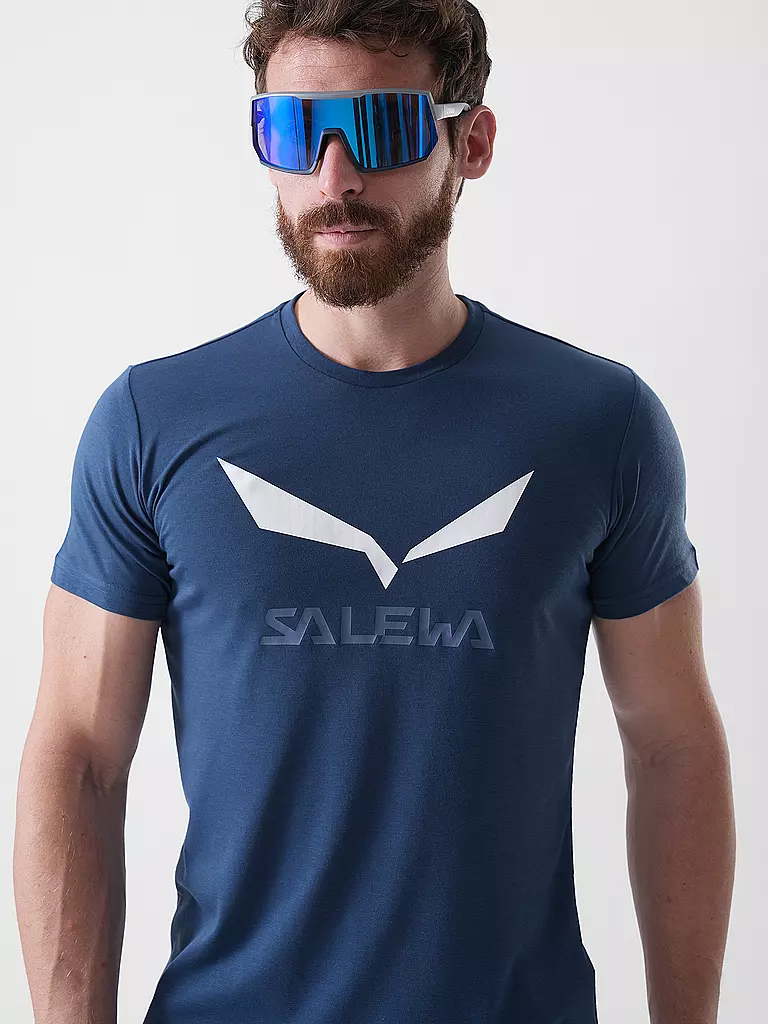 SALEWA | Maglietta funzionale da uomo Solidlogo Dri-Release® | Blu scuro