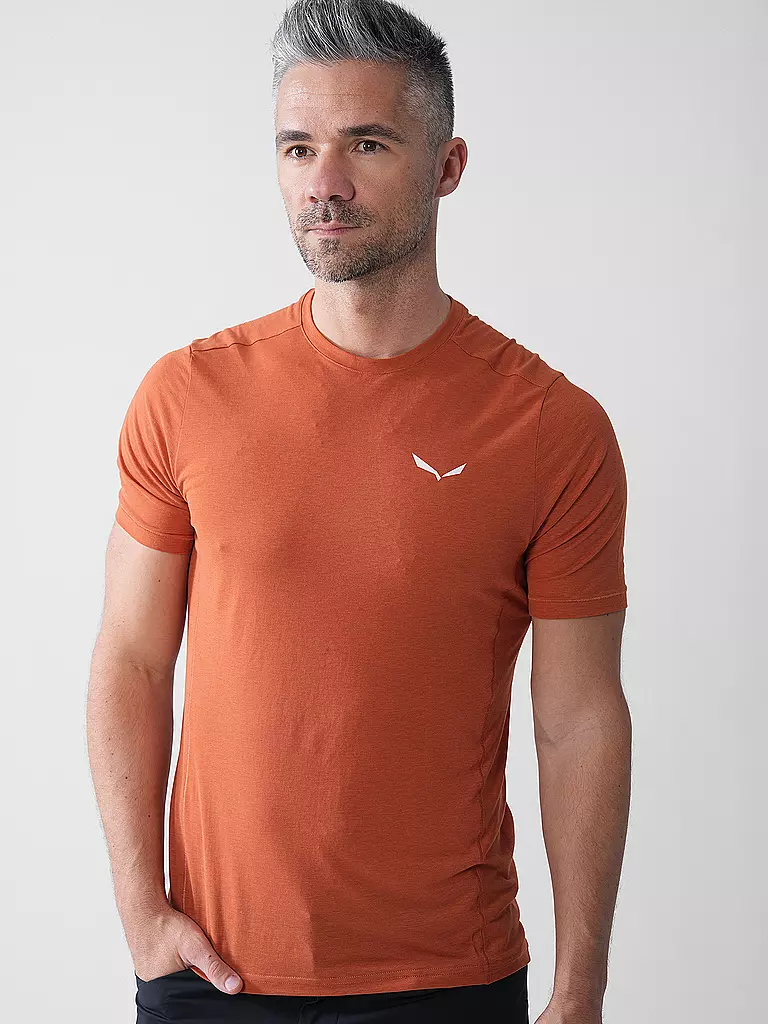 SALEWA | Maglietta funzionale da uomo Uomo Baselayer e T-shirt T-shirt Puez Melange Dry'Ton | Arancione
