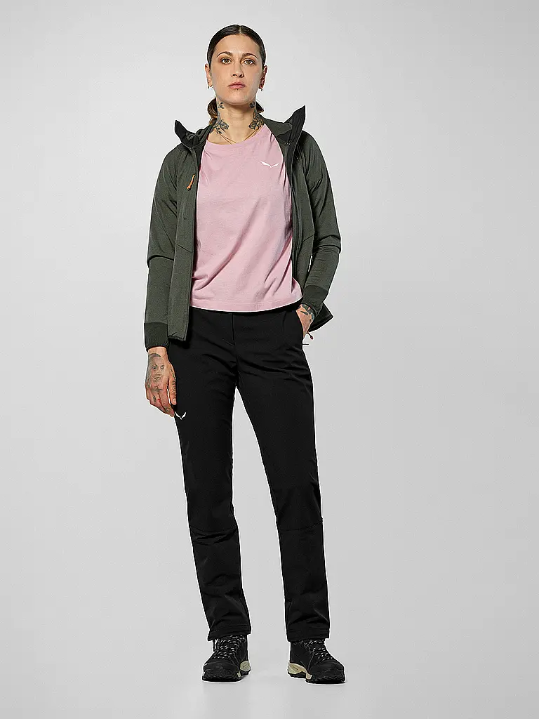 SALEWA | Pantaloni da trekking da donna Puez Dolomitic 2 Durastretch Regular | Nero