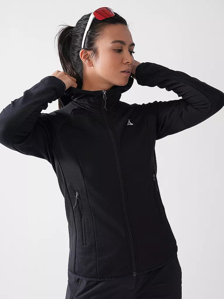 SCHÖFFEL | Damen Fleecejacke Cascata Hoodie | Nero