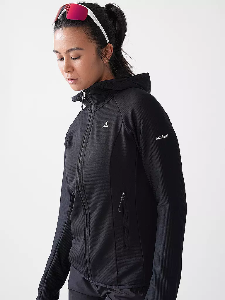 SCHÖFFEL | Damen Fleecejacke Cascata Hoodie | Nero
