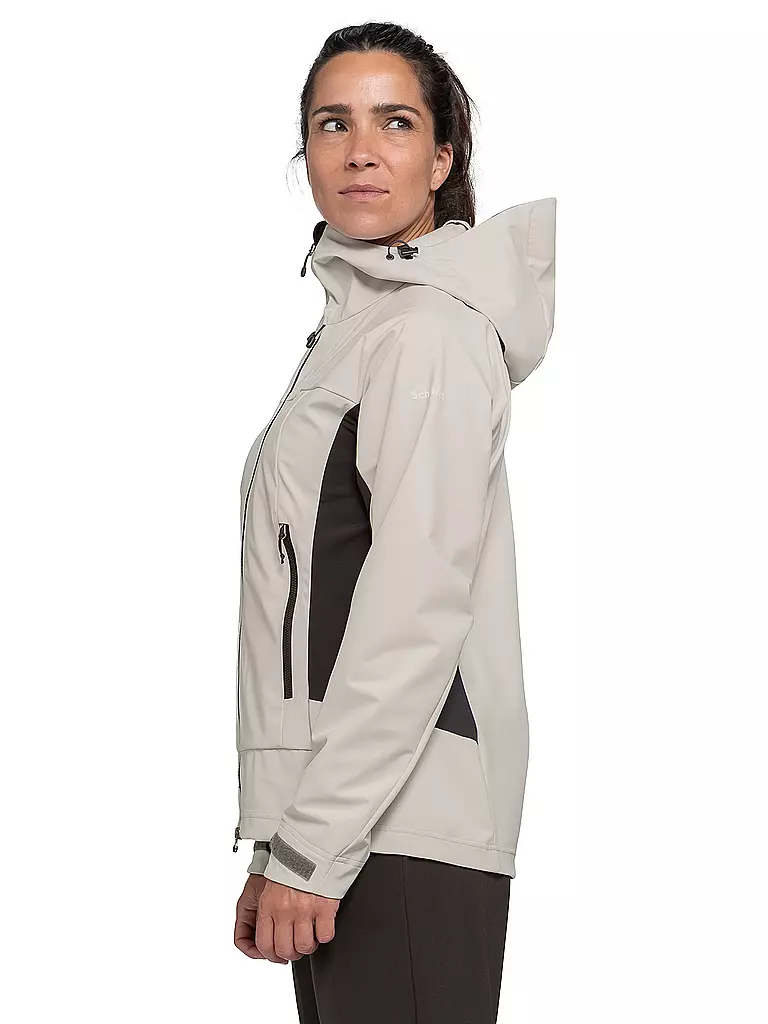 SCHÖFFEL | Damen Softshelljacke Blaueis Hoodie | Bianco