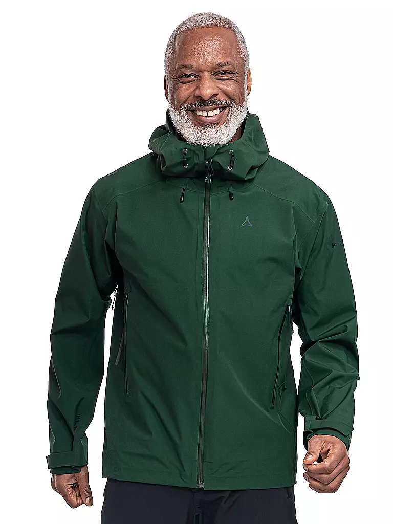 SCHÖFFEL | Giacca da trekking da uomo Cascata 3L con cappuccio | Verde scuro
