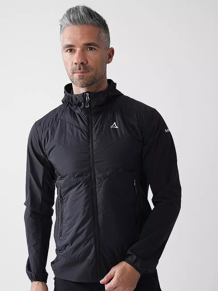 SCHÖFFEL | Giacca ibrida da uomo Blaueis con cappuccio | Nero