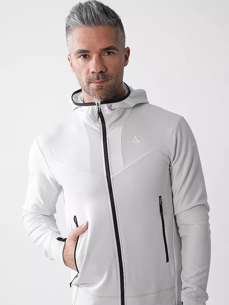 SCHÖFFEL | Giacca in pile da uomo Style Blaueis con cappuccio | Bianco