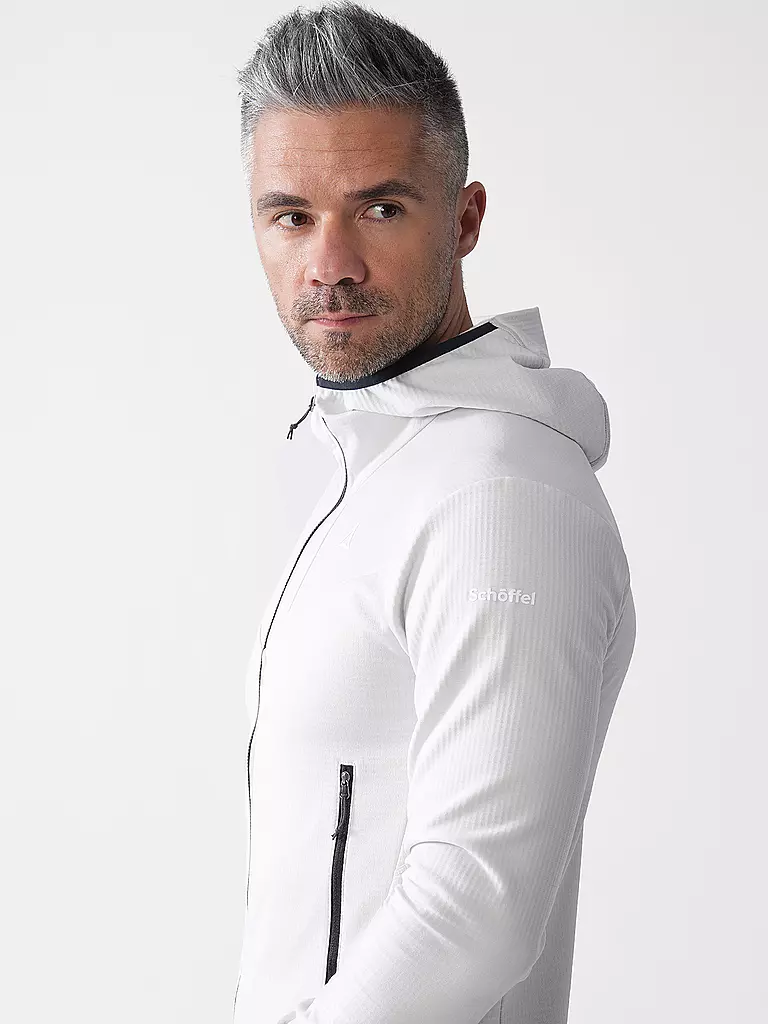 SCHÖFFEL | Giacca in pile da uomo Style Blaueis con cappuccio | Bianco