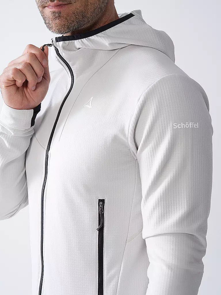 SCHÖFFEL | Giacca in pile da uomo Style Blaueis con cappuccio | Bianco