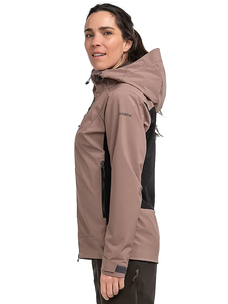 SCHÖFFEL | Giacca softshell da turismo da donna Milagle con cappuccio | Marrone chiaro