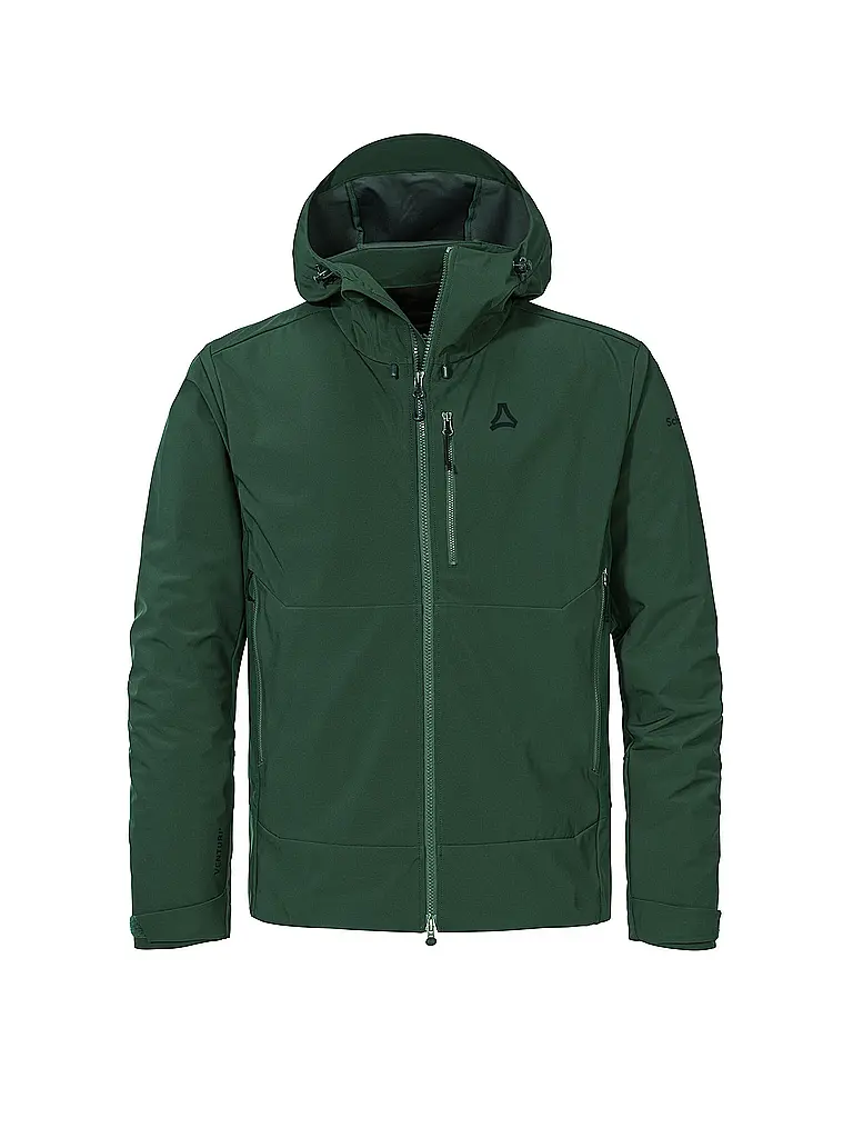 SCHÖFFEL | Giacca softshell da uomo per escursioni Milagle con cappuccio | Verde scuro
