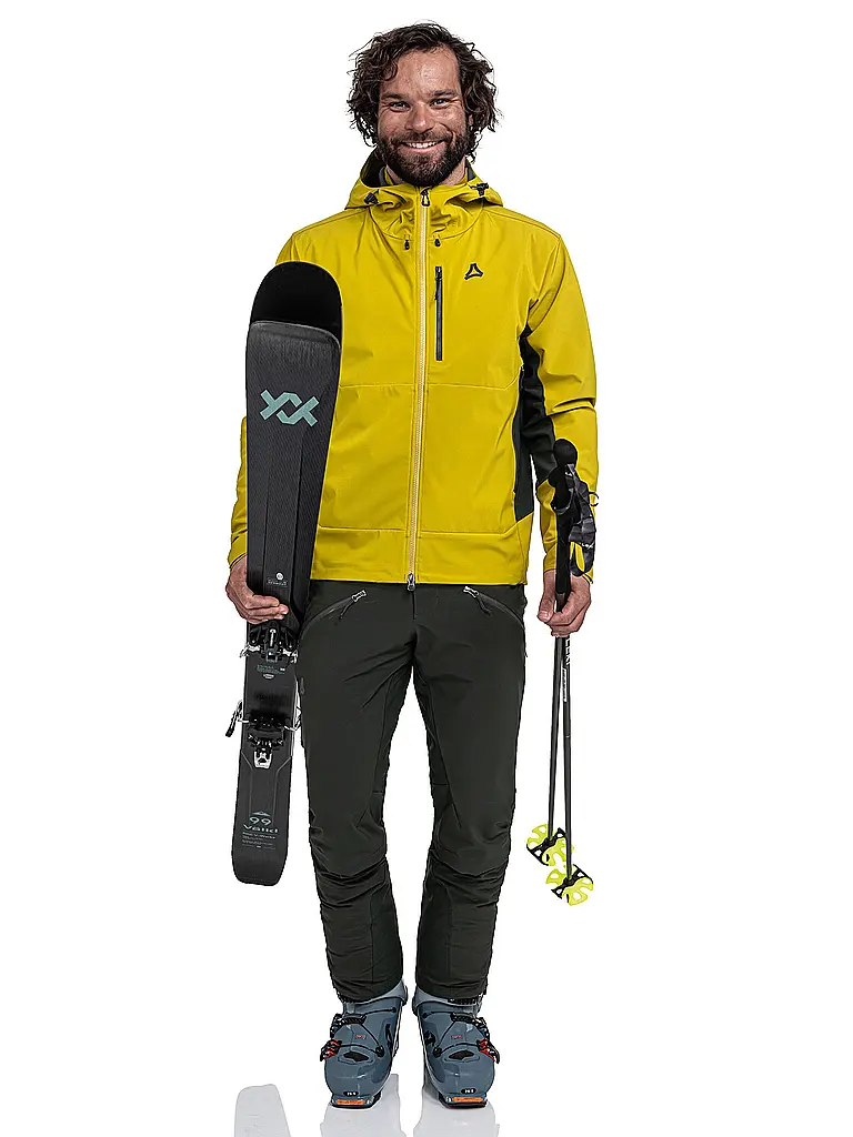 SCHÖFFEL | Giacca softshell da uomo per escursioni Milagle con cappuccio | Oro