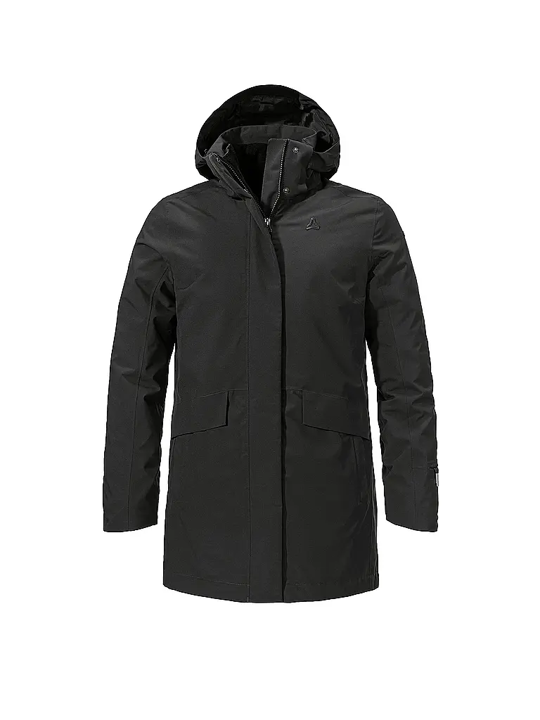 SCHÖFFEL | Parka invernale da donna 3in1 Style Borkol con cappuccio | Nero