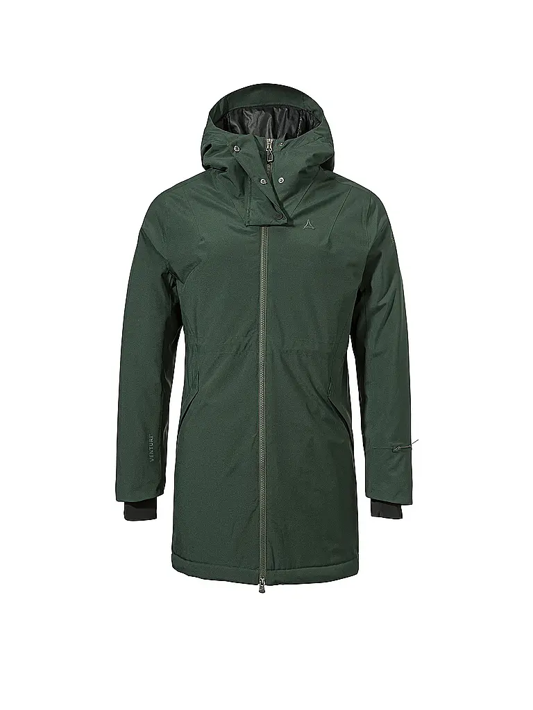 SCHÖFFEL | Parka invernale da donna Crivat 2L con cappuccio | Verde scuro