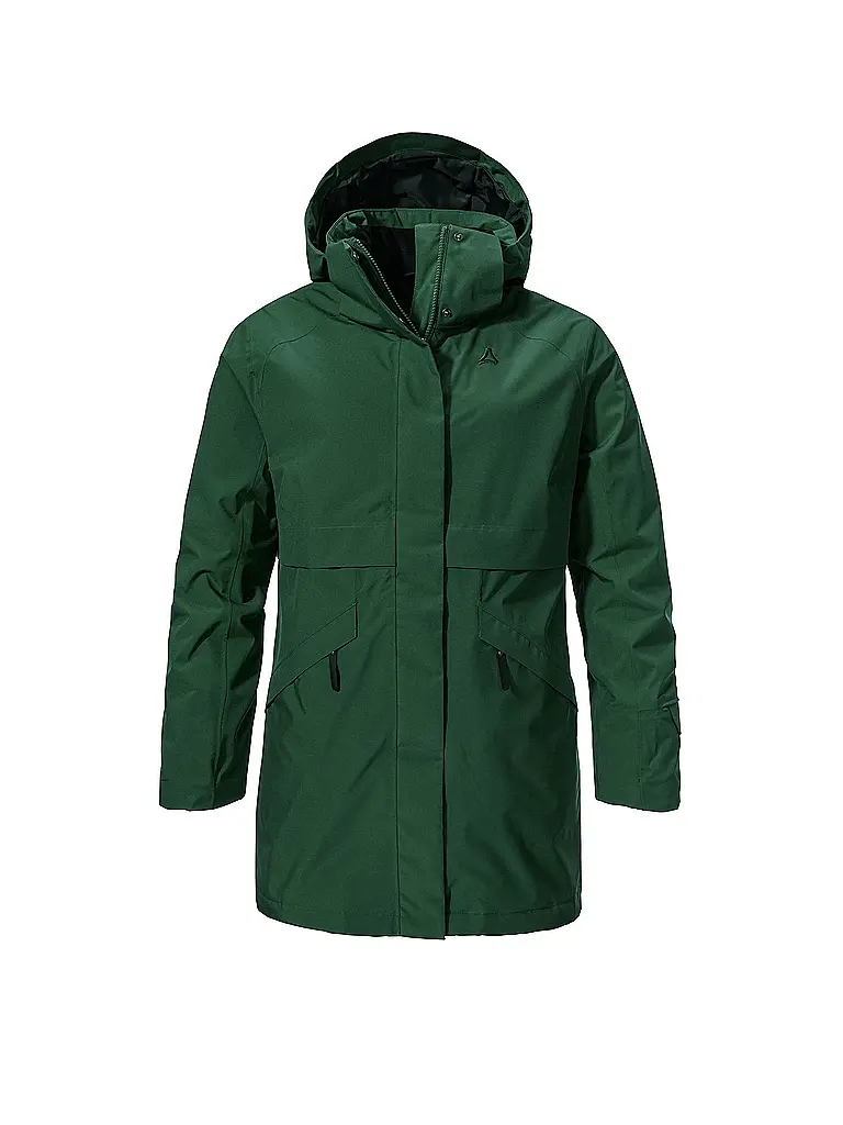 SCHÖFFEL | Parka invernale da donna Malkay con cappuccio | Verde scuro