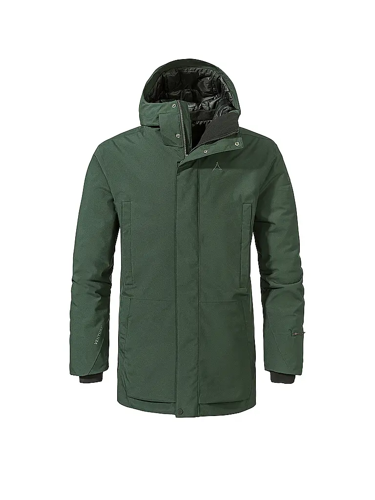 SCHÖFFEL | Parka invernale da uomo Crivat 2L con cappuccio isolato | Verde scuro