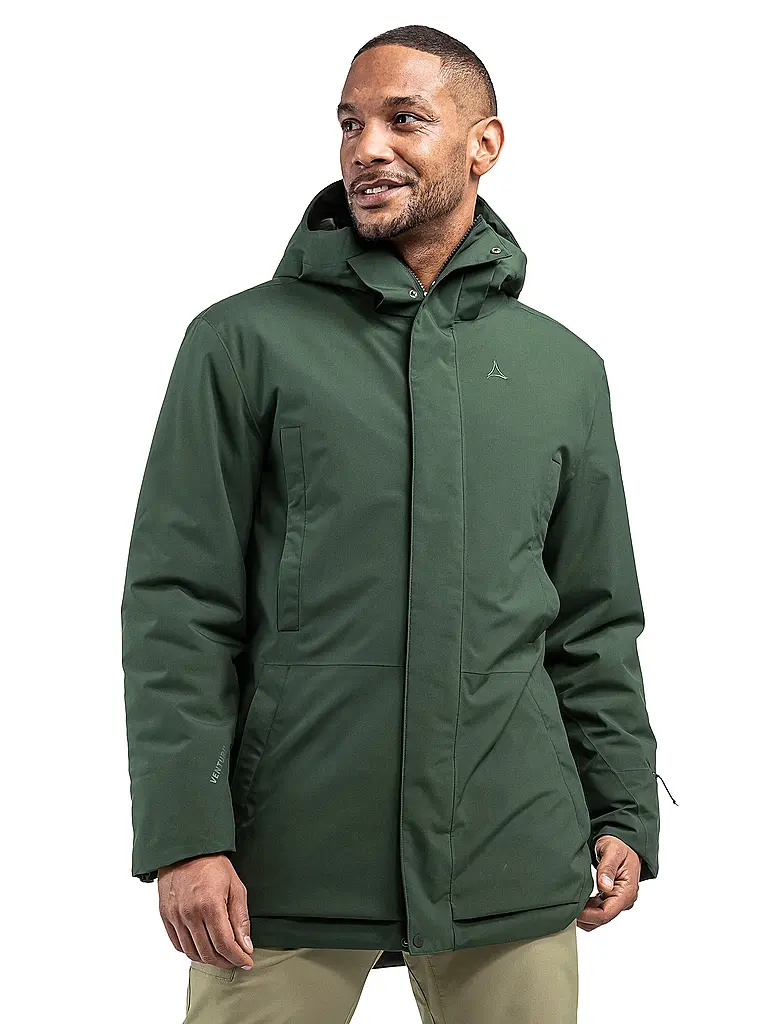 SCHÖFFEL | Parka invernale da uomo Crivat 2L con cappuccio isolato | Verde scuro