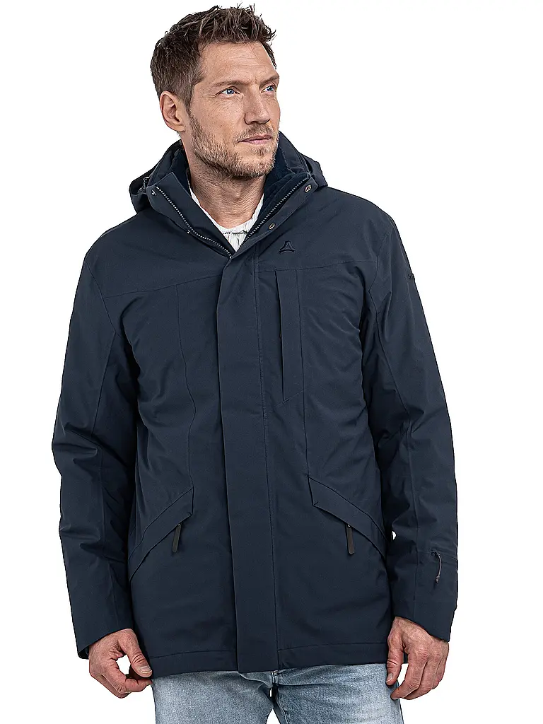 SCHÖFFEL | Parka invernale da uomo Style Borkol 3in1 con cappuccio | Blu scuro