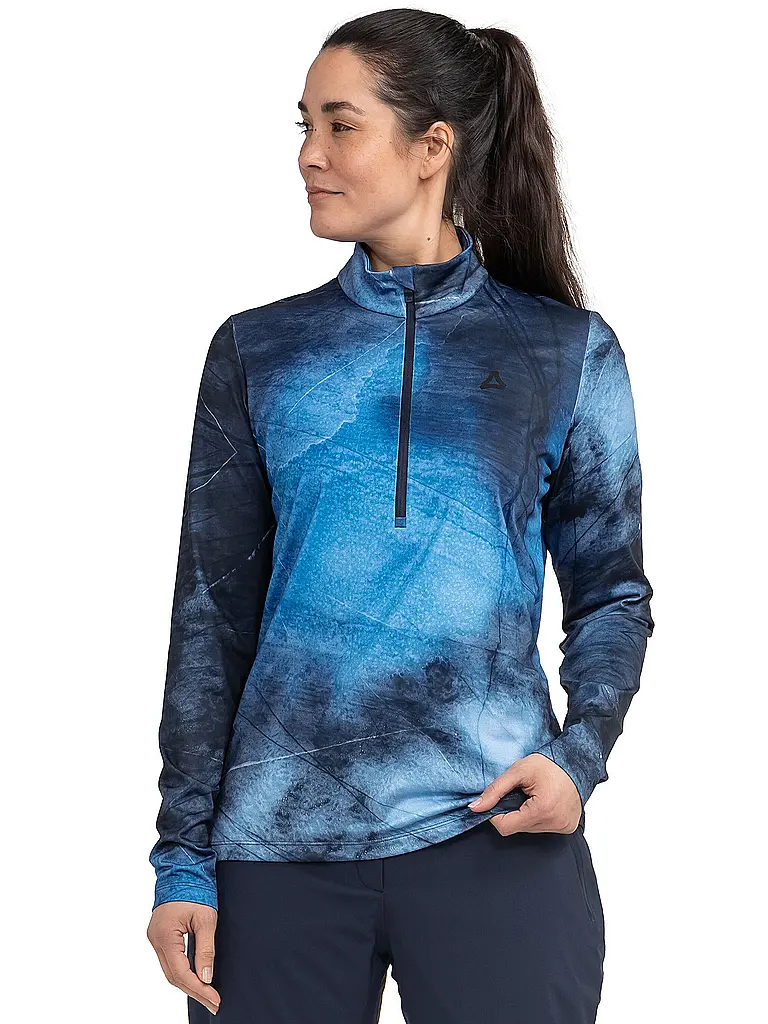 SCHÖFFEL | Zipshirt intimo da donna Schöffel x Tom Hegen | Blu scuro