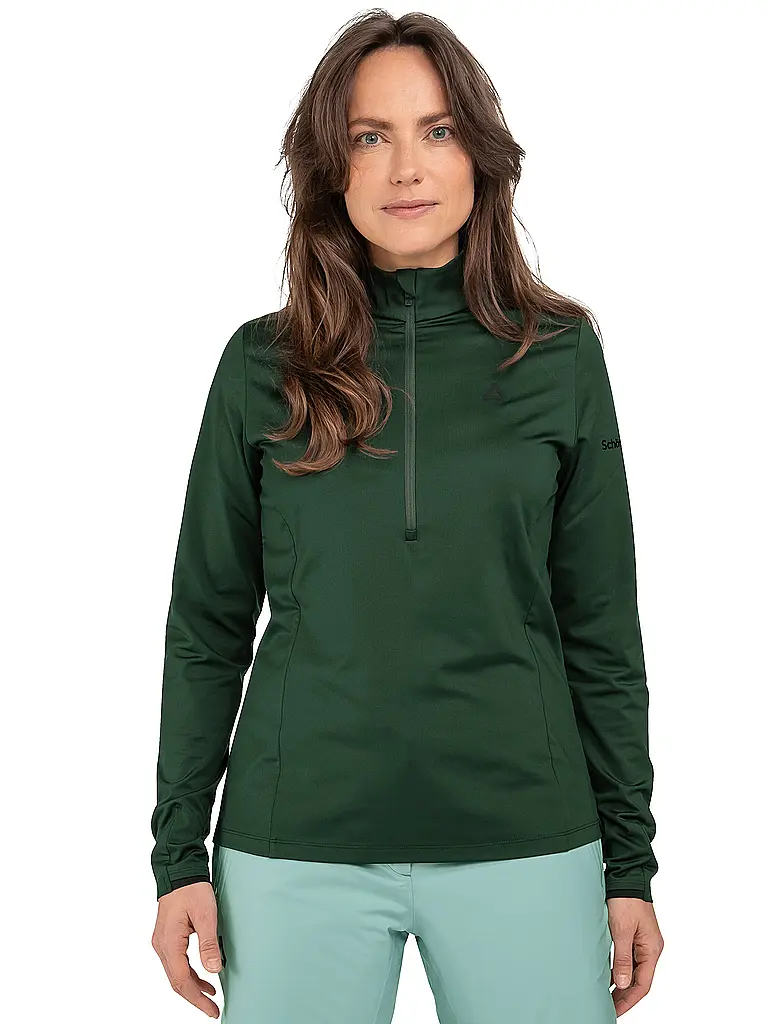 SCHÖFFEL | Zipshirt intimo da donna Style Pine | Verde scuro