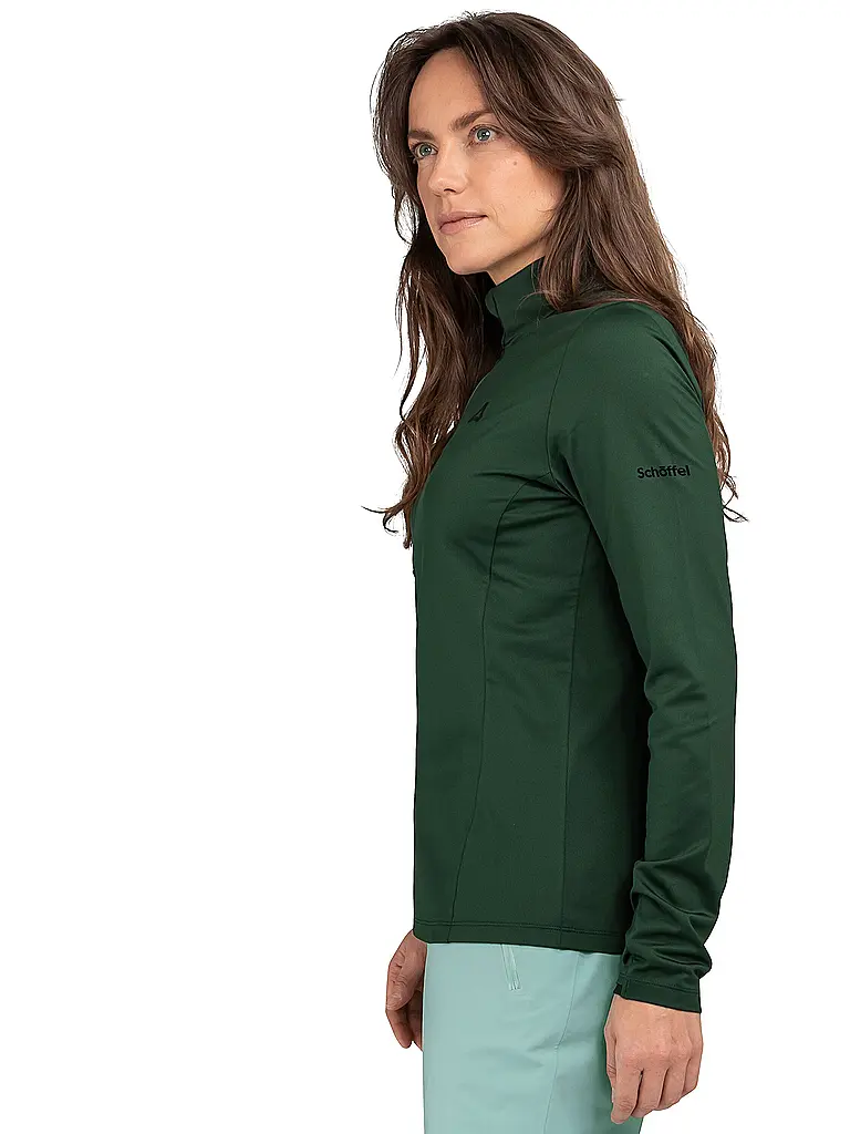 SCHÖFFEL | Zipshirt intimo da donna Style Pine | Verde scuro