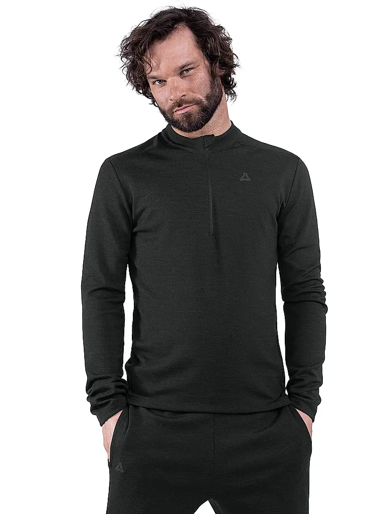 SCHÖFFEL | Zipshirt intimo da uomo Style Canyfer | Nero