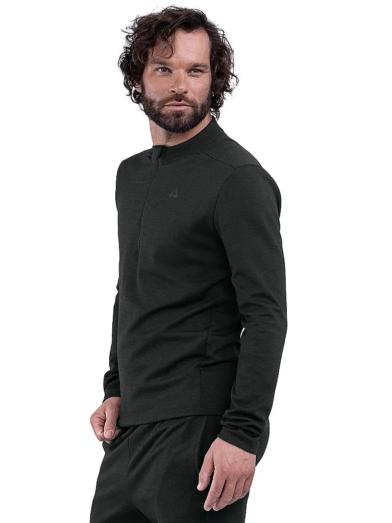 SCHÖFFEL | Zipshirt intimo da uomo Style Canyfer | Nero
