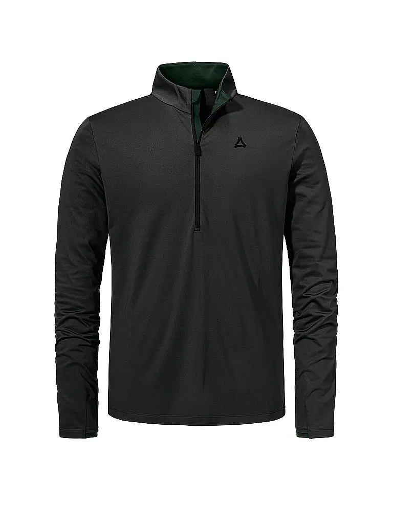 SCHÖFFEL | Zipshirt intimo da uomo Style Pine | Nero