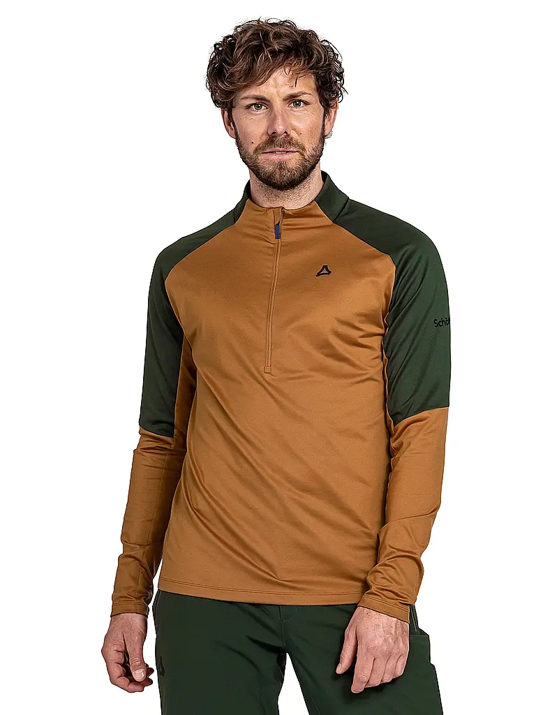 SCHÖFFEL | Zipshirt intimo da uomo Style Safoon | Senape