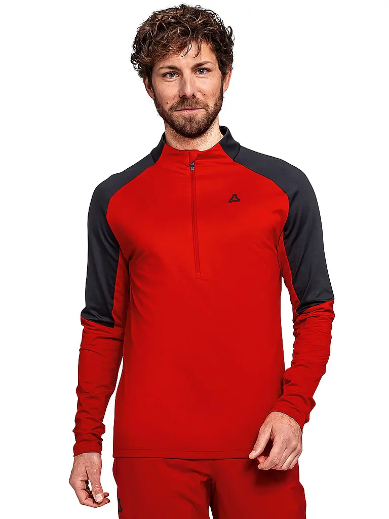 SCHÖFFEL | Zipshirt intimo da uomo Style Safoon | Rosso