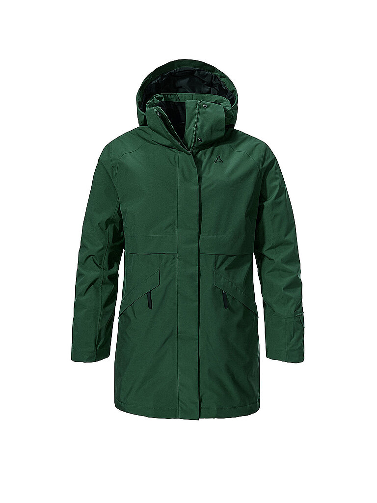 Parka invernale da donna Malkay con cappuccio verde scuro 36