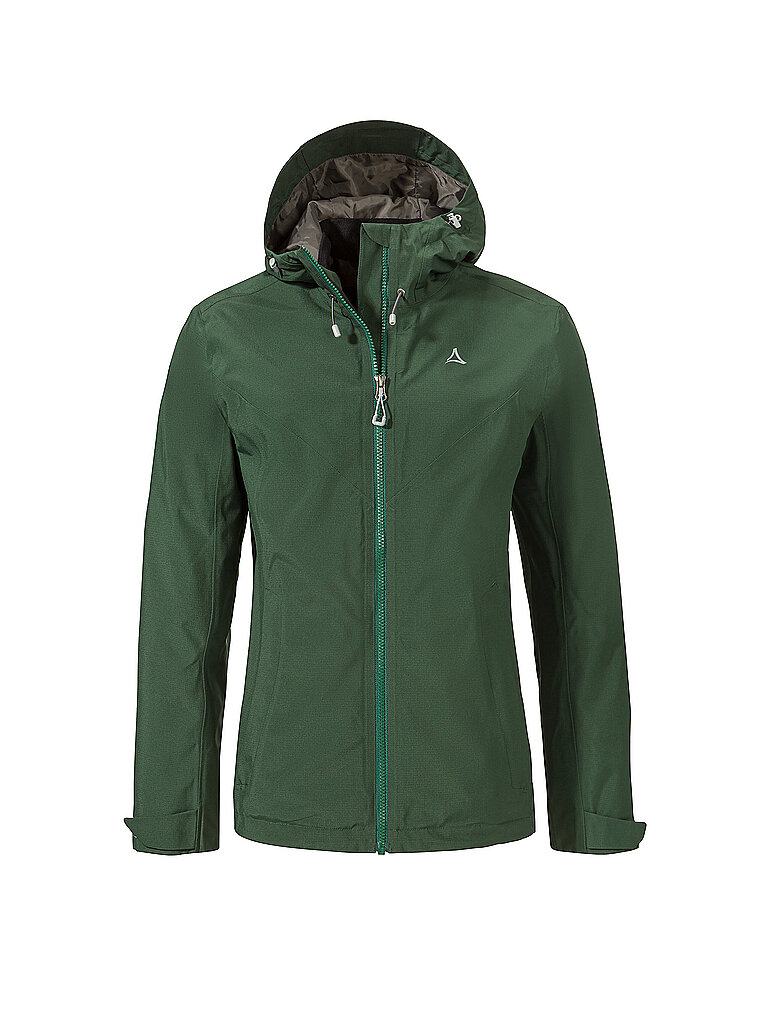 Giacca da trekking da donna Yew 2L ZipIn con cappuccio verde scuro 36