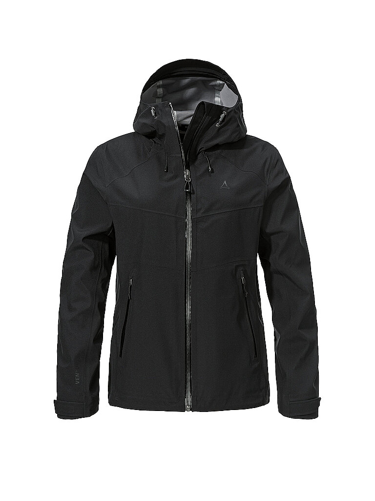 Giacca da trekking da donna Cascata 3L con cappuccio nero 44