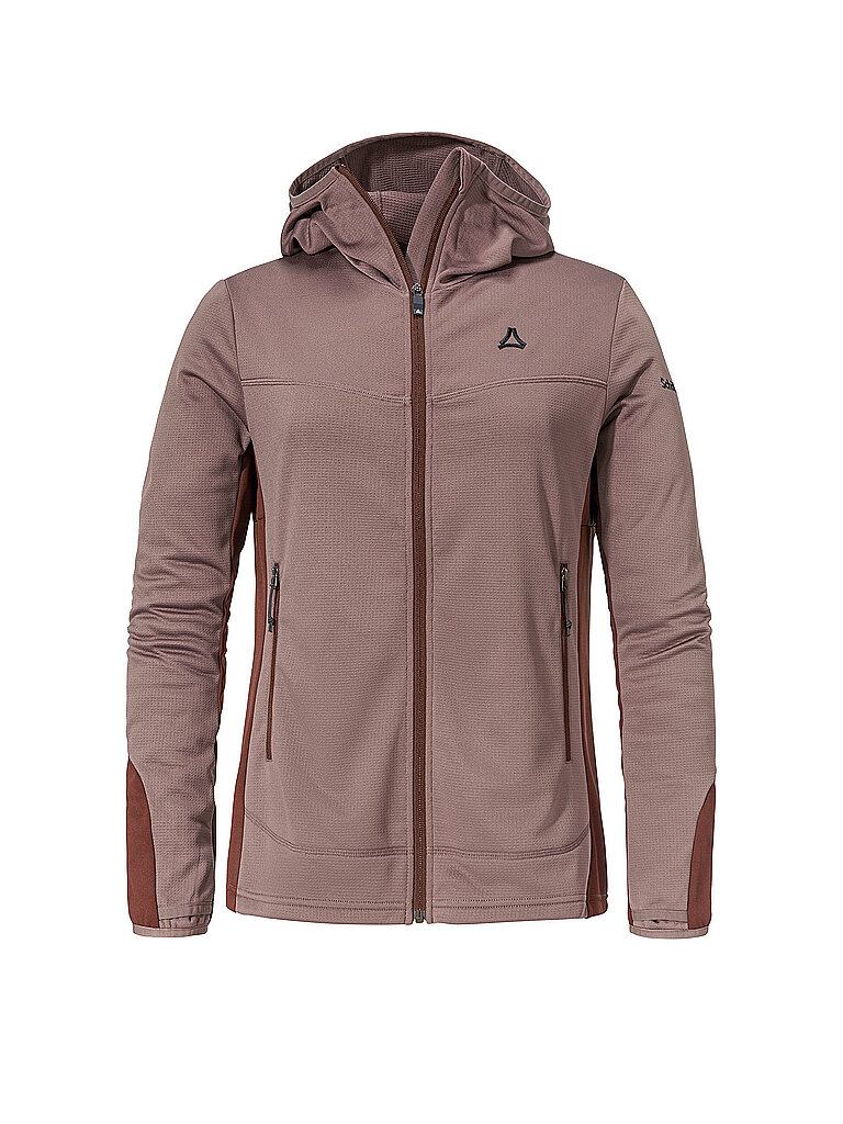 Giacca in pile da donna Milagle con cappuccio rame 42