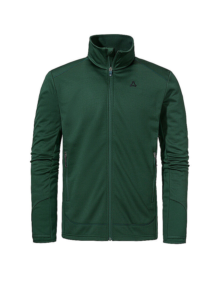 Giacca in pile da uomo Milagle con cappuccio verde scuro 56