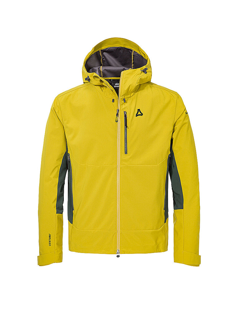 Giacca softshell da uomo per escursioni Milagle con cappuccio oro 48