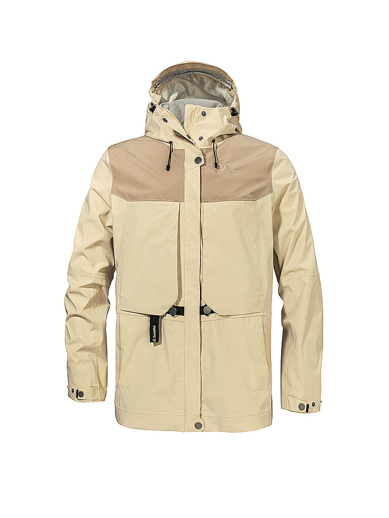Giacca da trekking da donna Style Maghera 2L con cappuccio beige 42
