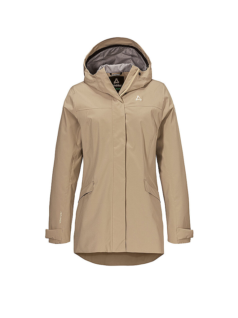 Parka da trekking da donna Style Circ 2L con cappuccio beige 40