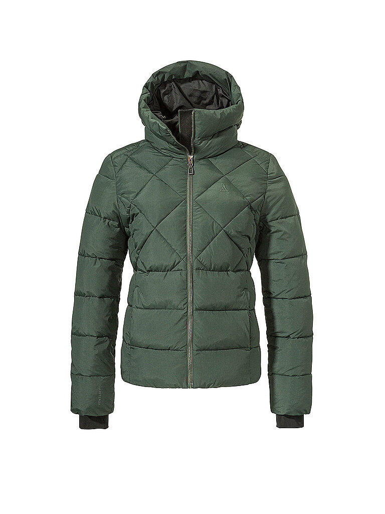 Giacca invernale isolante da donna Boston con cappuccio verde scuro 42