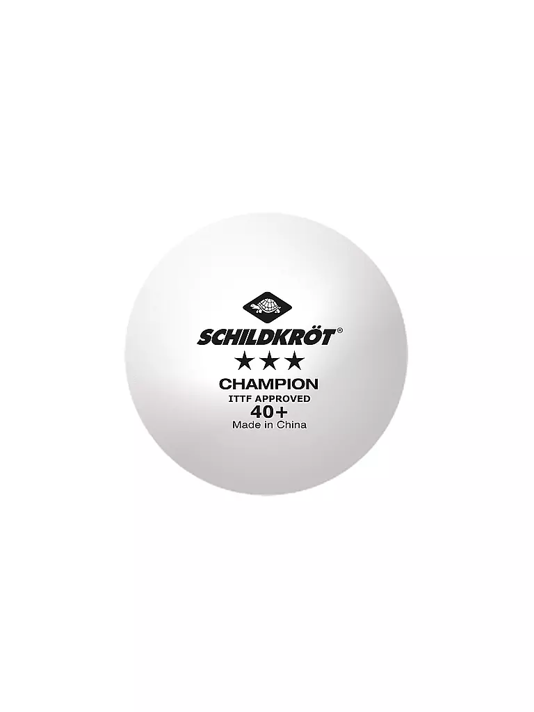 SCHILDKRÖT | Pallina da tennis tavolo 3 stelle Champion ITTF 3+1 pz. BIANCO | Bianco